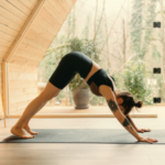 Pilates for athletes, woman bending forward on a mat